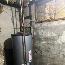 New gas water heater installed during BnH's oil to gas conversion