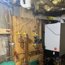 New gas boiler and copper piping installed by BnH